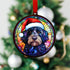 Labradoodle Black in Santa Hat Suncatcher Decoration